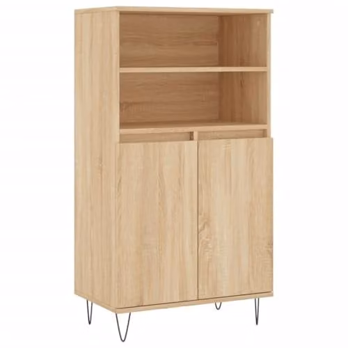vidaXL Modern Highboard in Brown with Hinged Doors and Internal Shelves, W/D/H: 60 x 36 x 110 cm – 1