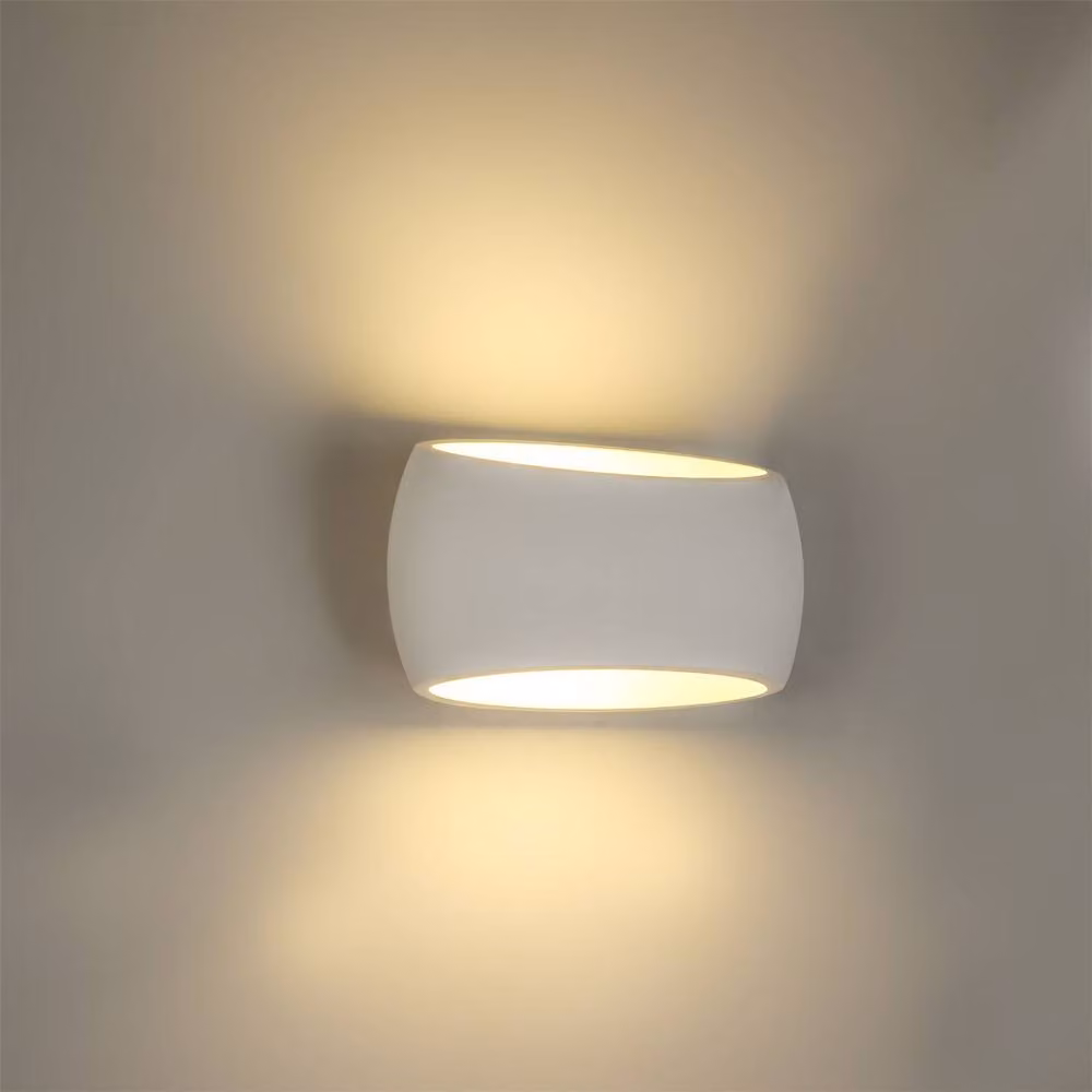 First Choice Lighting Sophia White Plaster E27 Up and Down Wall Light – 2