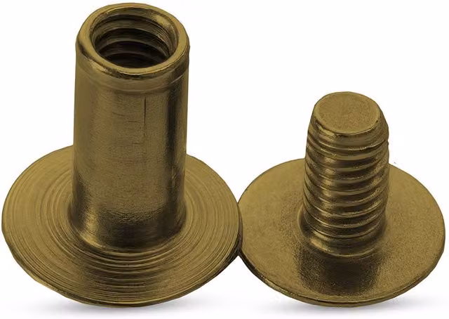 Neel Blue Bronze Brass Countersunk Chicago Screw Rivets, 10 Pieces, W/D/H: 9 x 20 mm