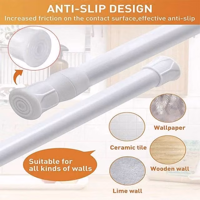 NESTLUNE White Extendable Spring Loaded Telescopic Mesh Net with Metal Tension Clamp, W: 110 cm to 150 cm