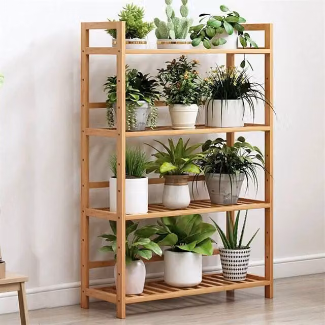Kelvenix 4-Tier Bamboo Shoe Rack in Brown – 1