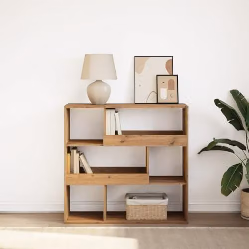 vidaXL Artisan Oak Book Cabinet and Room Divider in Brown, W: 100 cm, D: 33 cm, H: 94.5 cm – 2