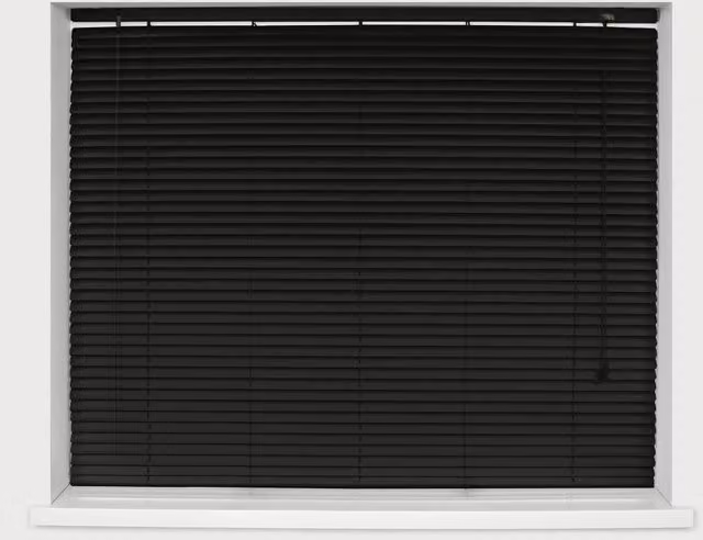 Caecus 25mm Aluminium Venetian Blind, Black, W: 180 cm, H: 210 cm