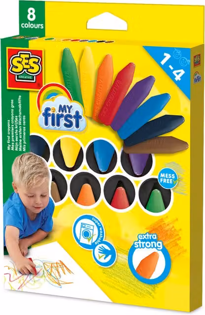 SES My First Multicolour Wax Chalk Crayons for Children