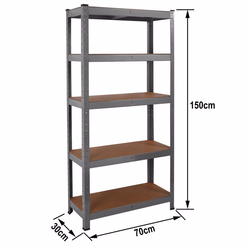 House of Home 5 Tier Heavy Duty Steel Garage Storage Racking Shelving, Grey – 2