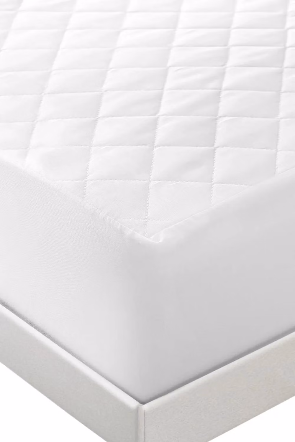 HomeSpace Direct Quilted Polycotton Mattress Protector in White, Double Size (W/D/H: 140 x 200 x 30.48 cm) – 2