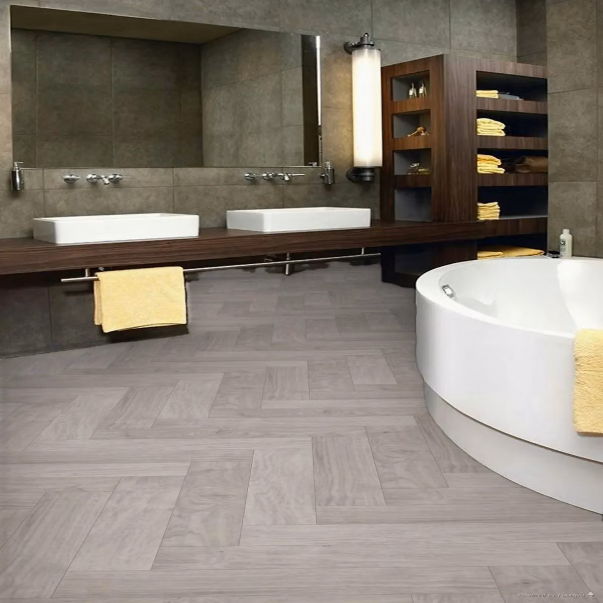 Vinyl Flooring UK Wood Effect Cushion Backed Vinyl Flooring in Light Grey, W: 400 cm, D: 800 cm – 2