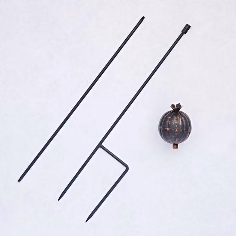 Paper High Metal Poppy Seed Head Garden Stake Decoration in Black