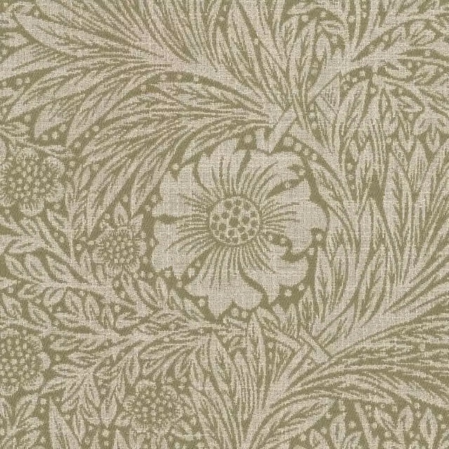 William Morris At Home Marigold Woven Floral Fabric in Yellow and Green