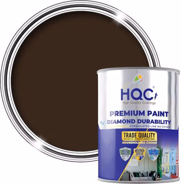HQC PAINTS Water-Based Opaque Wood Paint in Brown, 20 l
