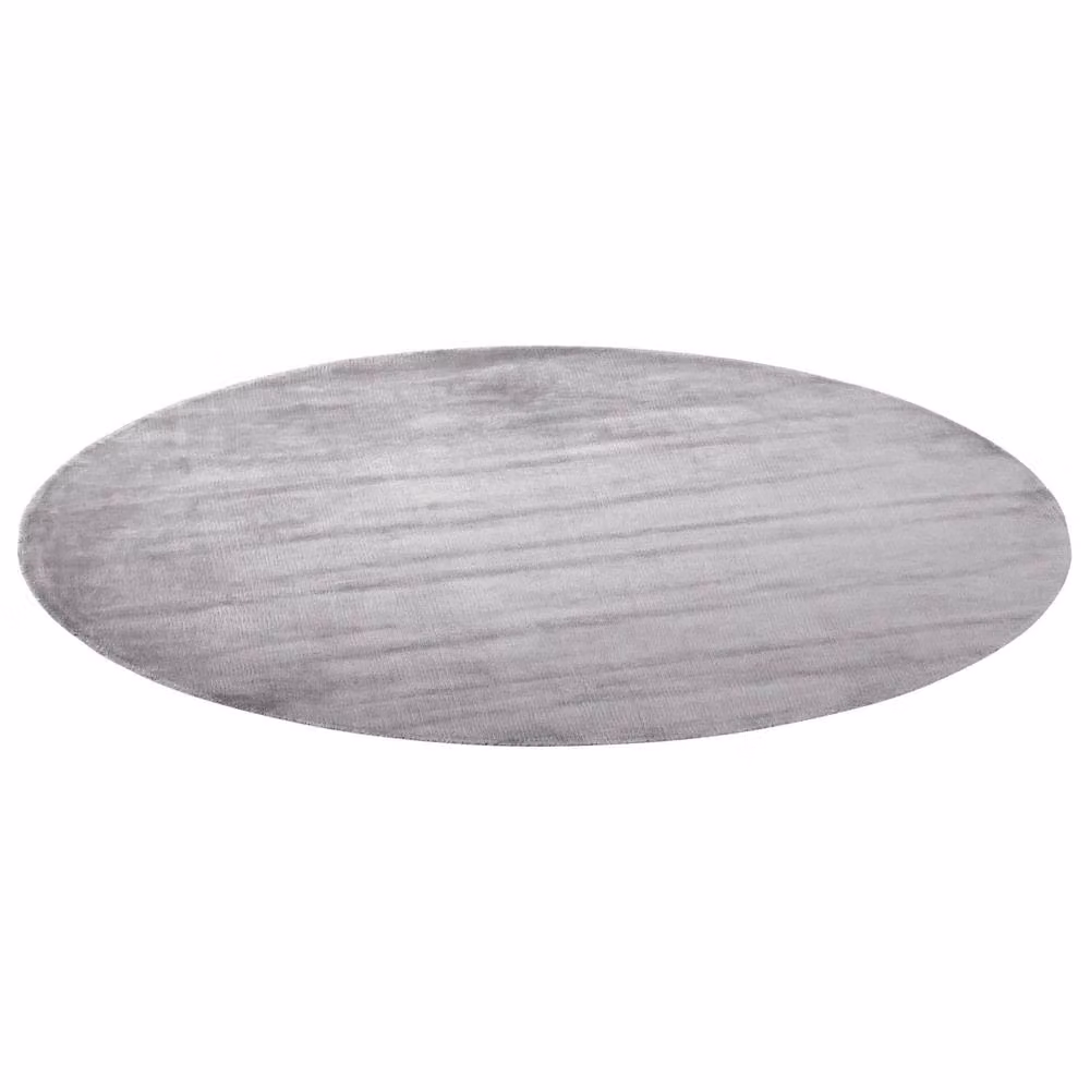 Wyld and Coco Light Grey Round Hand-Tufted Viscose Rug, Diameter: 140 cm – 2