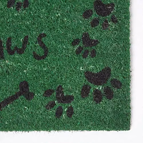 Homescapes Wipe Your Paws Coir and PVC Door Mat, Brown and Green, W: 70 cm, D: 40 cm – 2