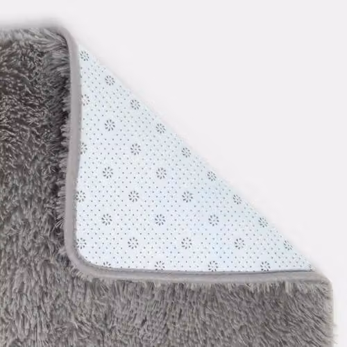 OHS Grey Soft Fluffy Runner Rug, Non-Slip Rectangular Polyester Floor Mat, W/D/H: 60 x 150 cm – 4