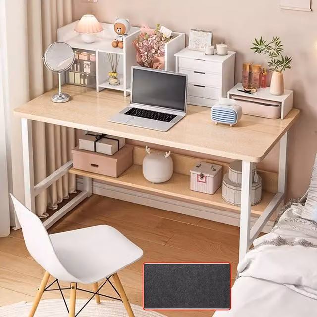Hinsinc Computer Desk for Home Office and Study in Beige, W/D/H: 120 x 40 x 72 cm