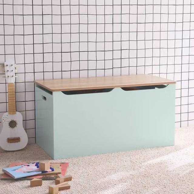 sweeek Toy Storage Box with Side Handles in Pale Green, W/D/H: 80 x 40 x 40 cm
