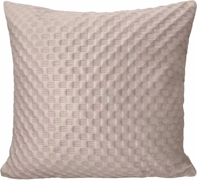 Intimates Heaton Beige Velvet Square Filled Cushion with Graphic Embossed Pattern, W/D/H: 43 x 43 x 43 cm
