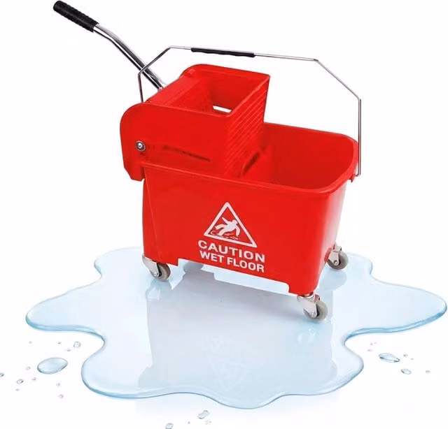 Storm Trading Group 2 x Red 20L Dual Kentucky Mop Bucket with Wringer and Wheels