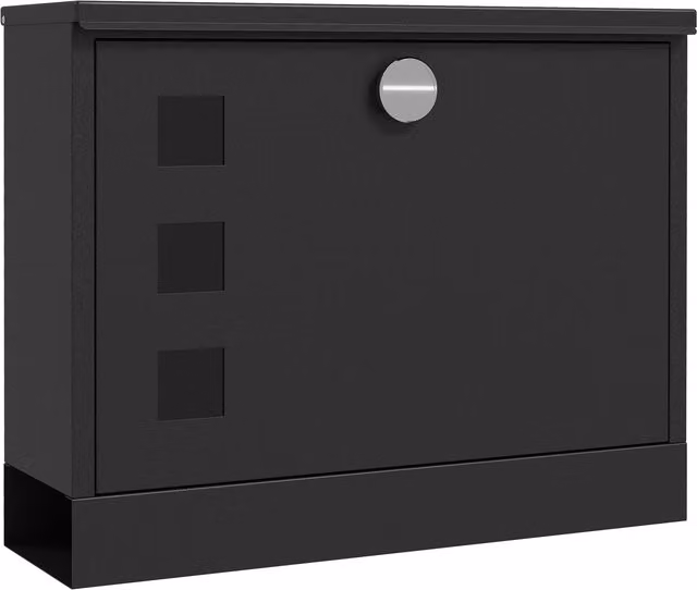 HOMCOM Wall Mounted Steel Letterbox in Black with Viewing Windows and 2 Keys