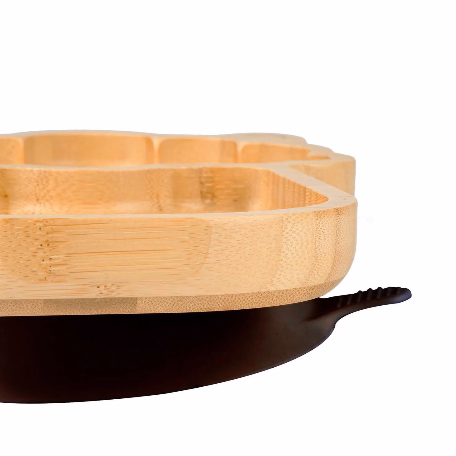 Tiny Dining Divided Bamboo Baby Plate with Suction Cup in Pink and Brown – 5