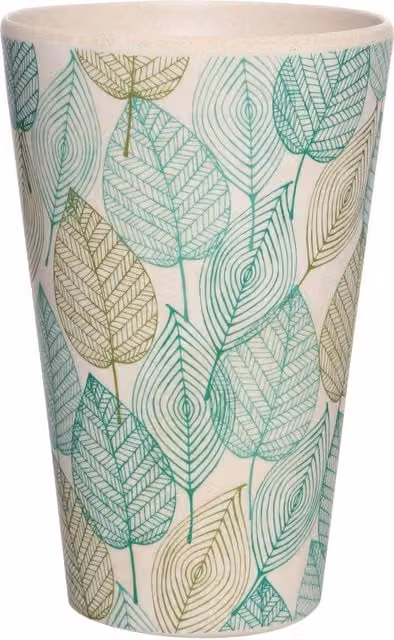 Orsina Eden Leaf Floral Bamboo and Plastic Tumbler in Green and Multicolour