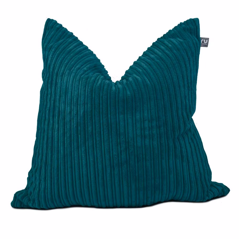 rucomfy Jumbo Cord Bean Bag Floor Cushion in Petrol Blue with Removable Cover – 3