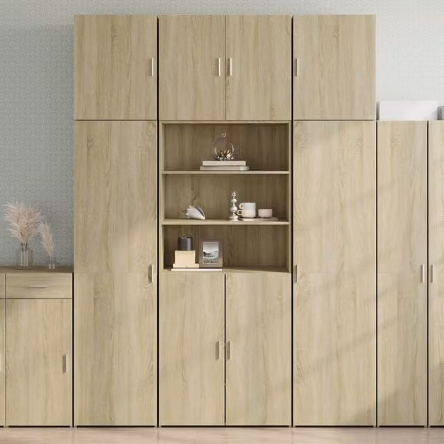 Berkfield Home Sonoma Oak Highboard in Brown, W/D/H: 80 x 42.5 x 249 cm – 1