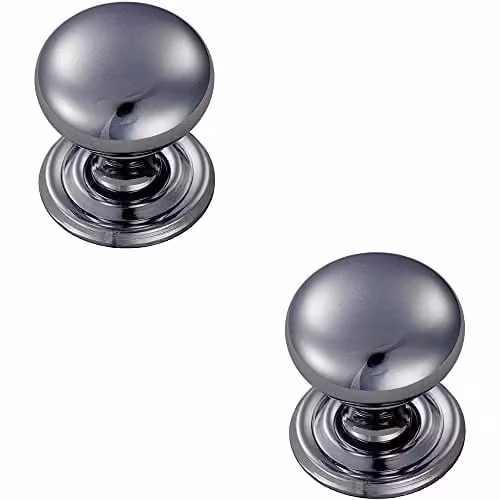 Loops 2 Pack Round Victorian Cupboard Door Knobs in Polished Chrome