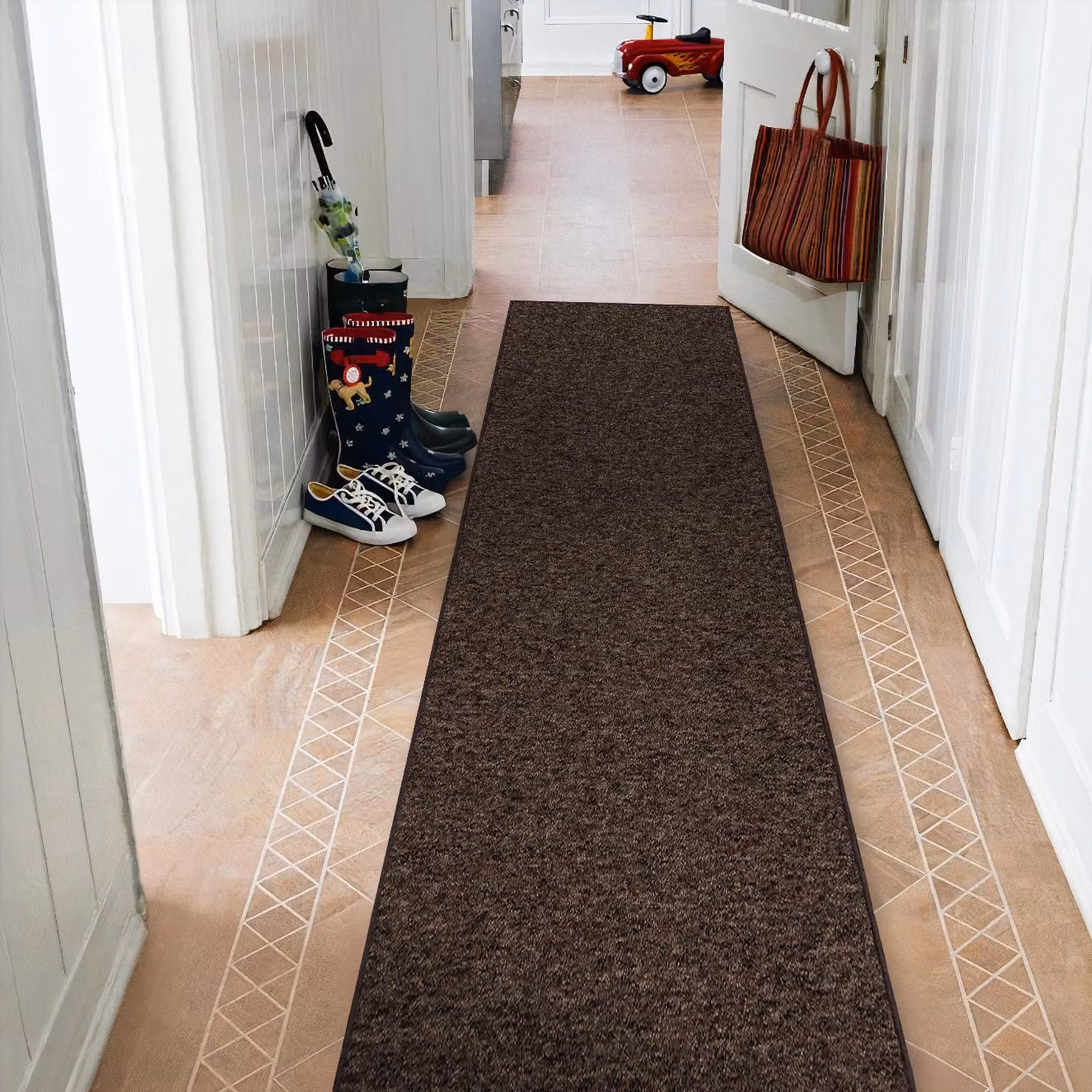 RugsX Superstar 888 Runner in Brown, W: 60 cm, L: 370 cm – 5