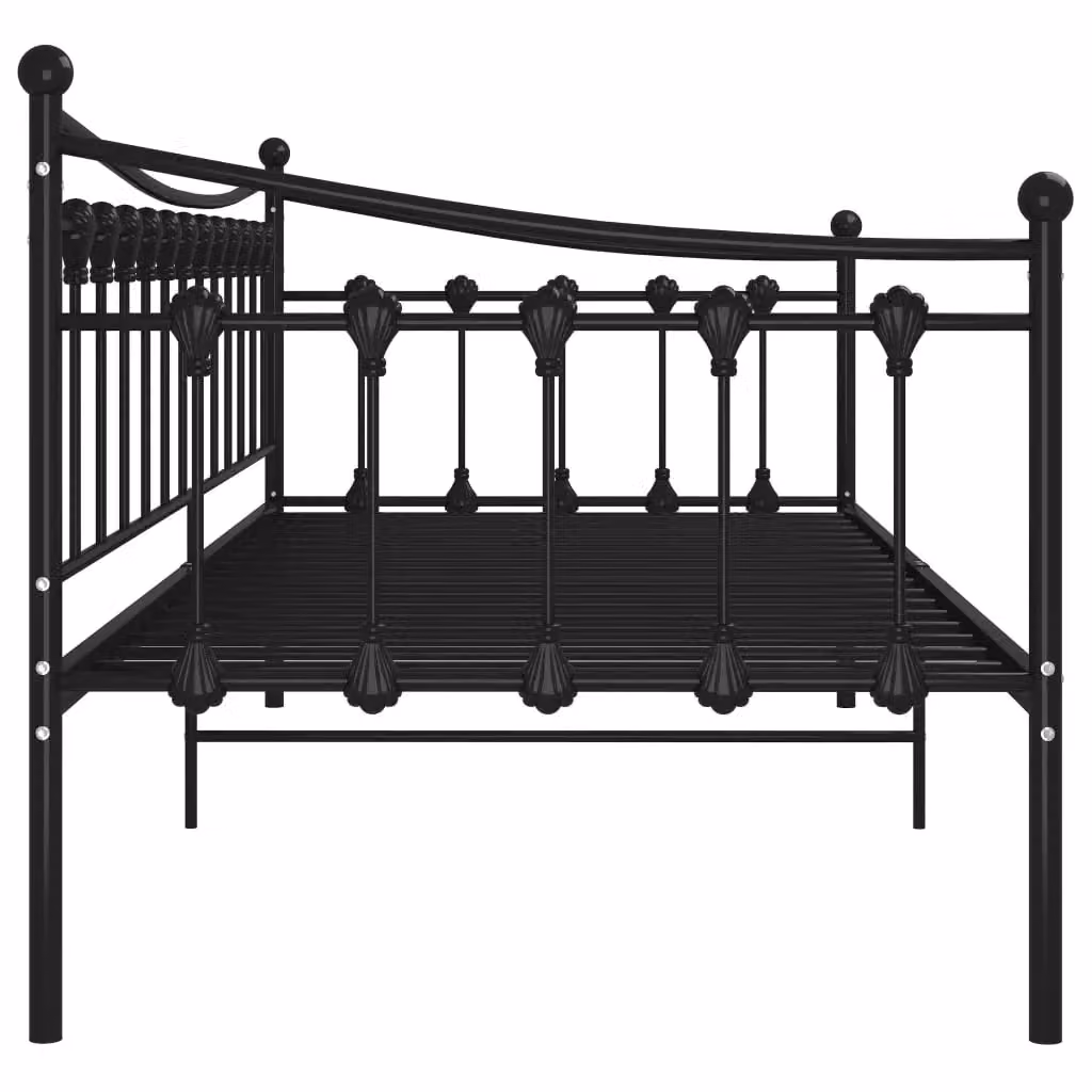 Berkfield Home Metal Sofa Bed Frame, Black, W/D/H: 90 x 200 cm – 3
