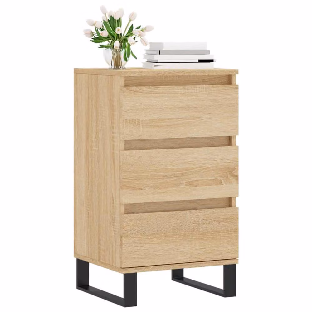 Berkfield Home Sonoma Oak Sideboard in Beige, W/D/H: 40 x 35 x 70 cm – 2