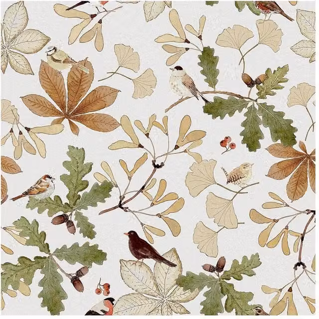 Sophie Allport Orchard Birds Warm Sand Wallpaper in Beige, W: 52 cm, H: 1000 cm – 1