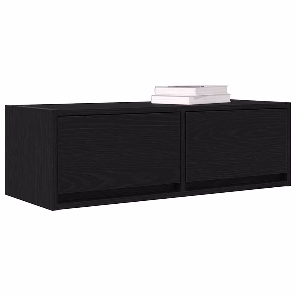 Berkfield Home Set of 2 Modern Black Oak TV Cabinets, W/D/H: 80 x 31 x 25.5 cm – 3