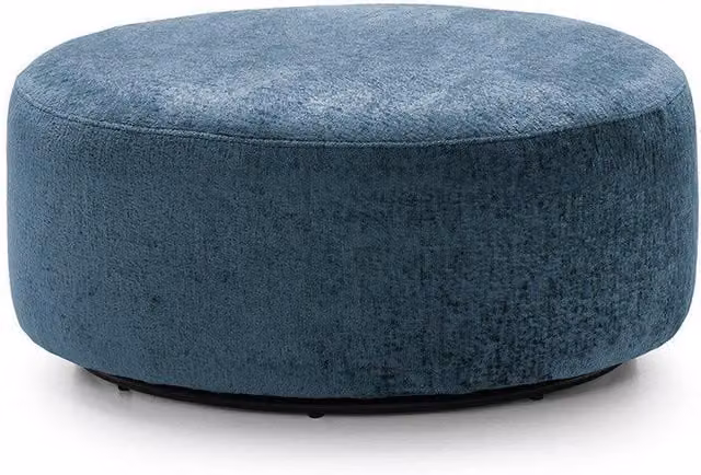 Abakus Direct Harriet Large Swivel Footstool in Blue Crushed Chenille, Diameter: 100 cm, H 40 cm x W 100 cm x D 40 cm – 3