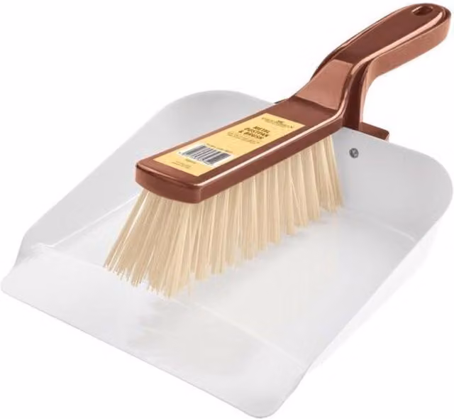 Groundsman Metal Dustpan and Brush Set in White