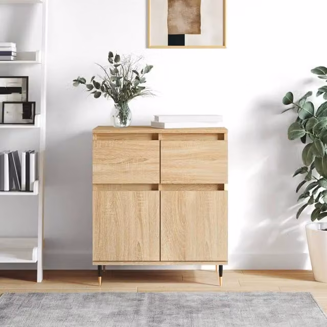 Berkfield Home Sonoma Oak Sideboard in Brown, W/D/H: 60 x 35 x 70 cm