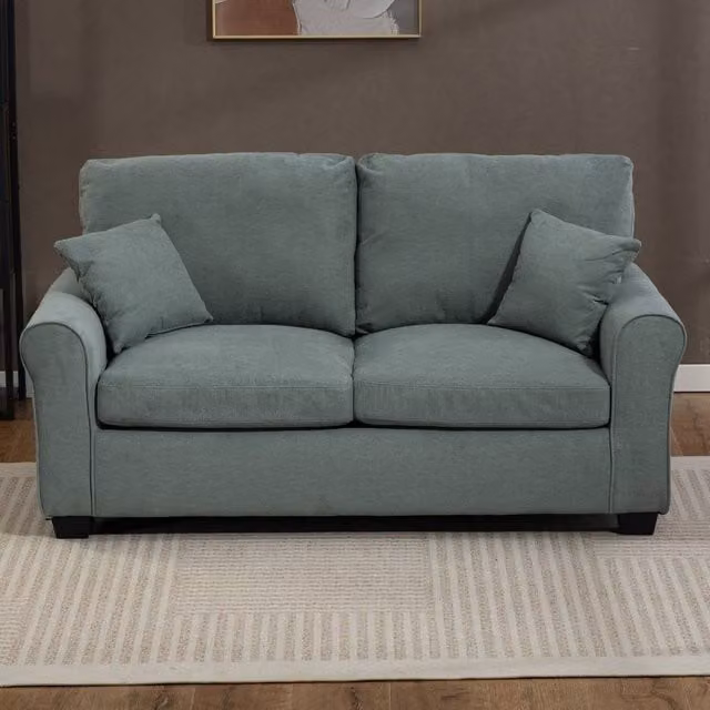 Artemis Home Lewiston 3 Seater Fabric Pull Out Sofabed in Blue – 1