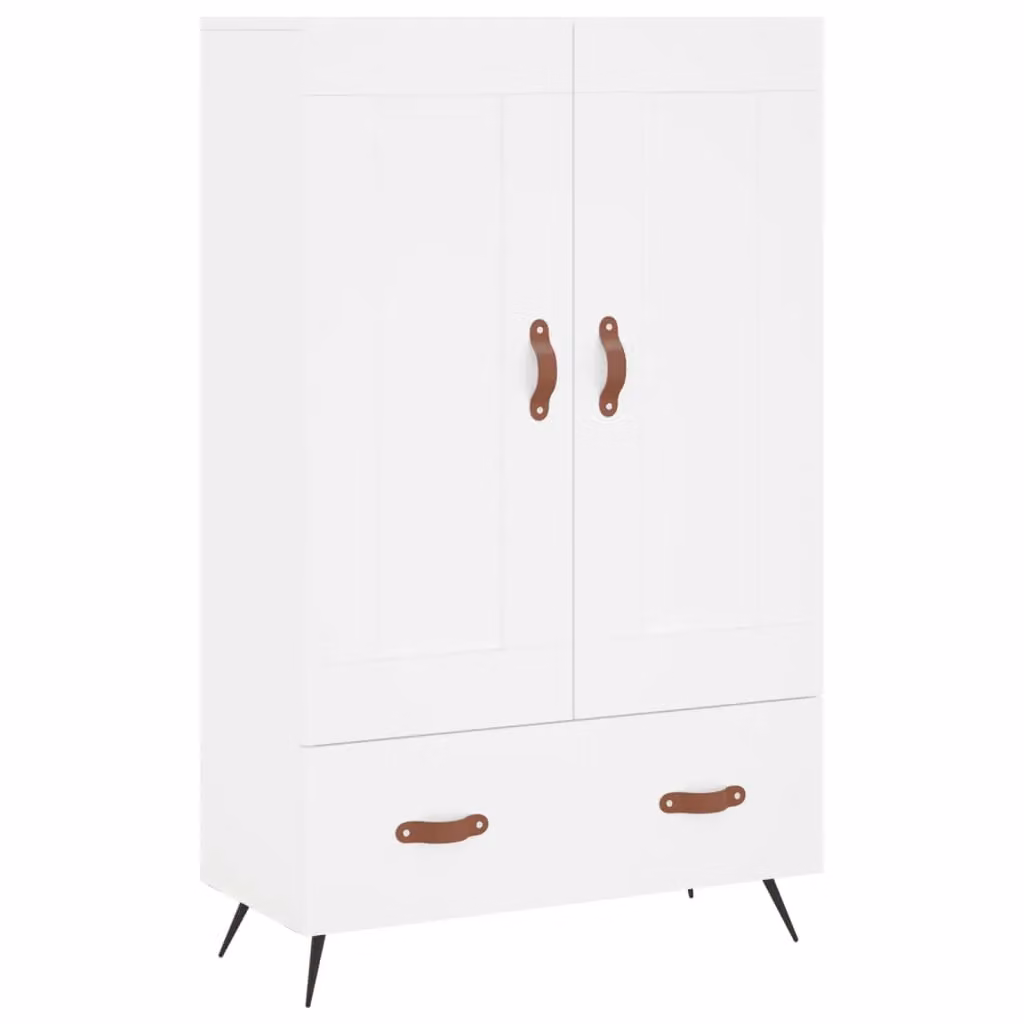 Berkfield Home White Matt Highboard with Hinged Doors and Internal Shelves, W: 69.5 cm, D: 31 cm, H: 115 cm – 2