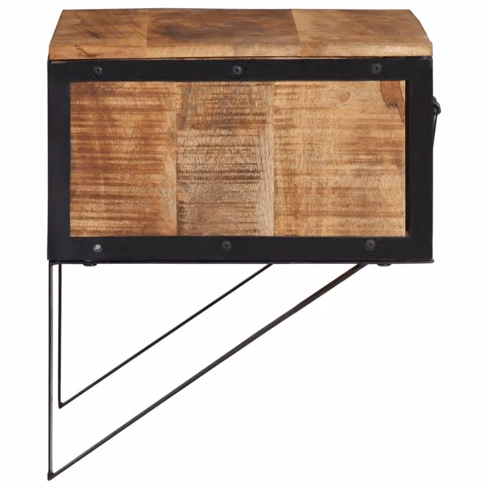 Berkfield Home Industrial Mango Wood Bedside Cabinet in Brown, W/D/H: 40 x 35 x 40 cm – 3