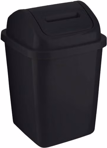 MantraRaj 5L Plastic Swing Top Bin in Black