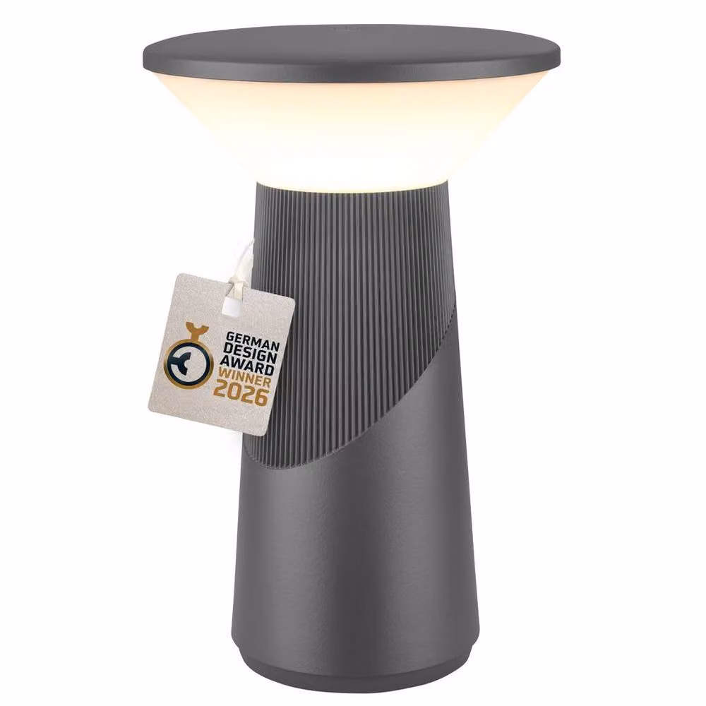 Briloner Pilia Rechargeable LED Table Lamp, Anthracite, H 24 cm x W 15 cm, IP44 Dimmable Night Light – 2
