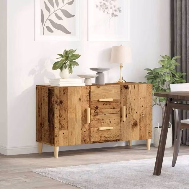 Berkfield Home Old Wood Sideboard in Brown, W/D/H: 100 x 36 x 60 cm