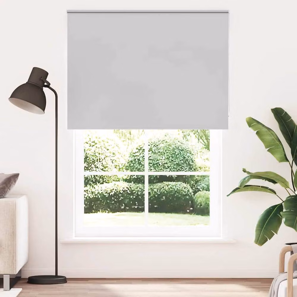 Berkfield Home Grey Blackout Fabric Roller Blind