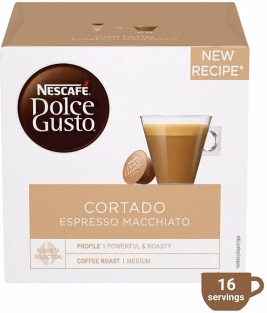 Nescafe Dolce Gusto Cortado Espresso Macchiato Coffee Pods, Brown – 1