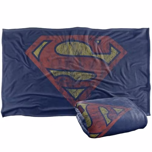 Warner Bros. Superman Logo Vintage Silky Touch Super Soft Fleece Throw Blanket, Multicolour, W: 91.44 cm x D: 147 cm – 1