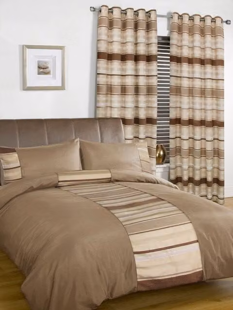 Rapport Home Polycotton Duvet Cover and Pillowcase Set in Beige, W/D/H: 90 x 200 cm