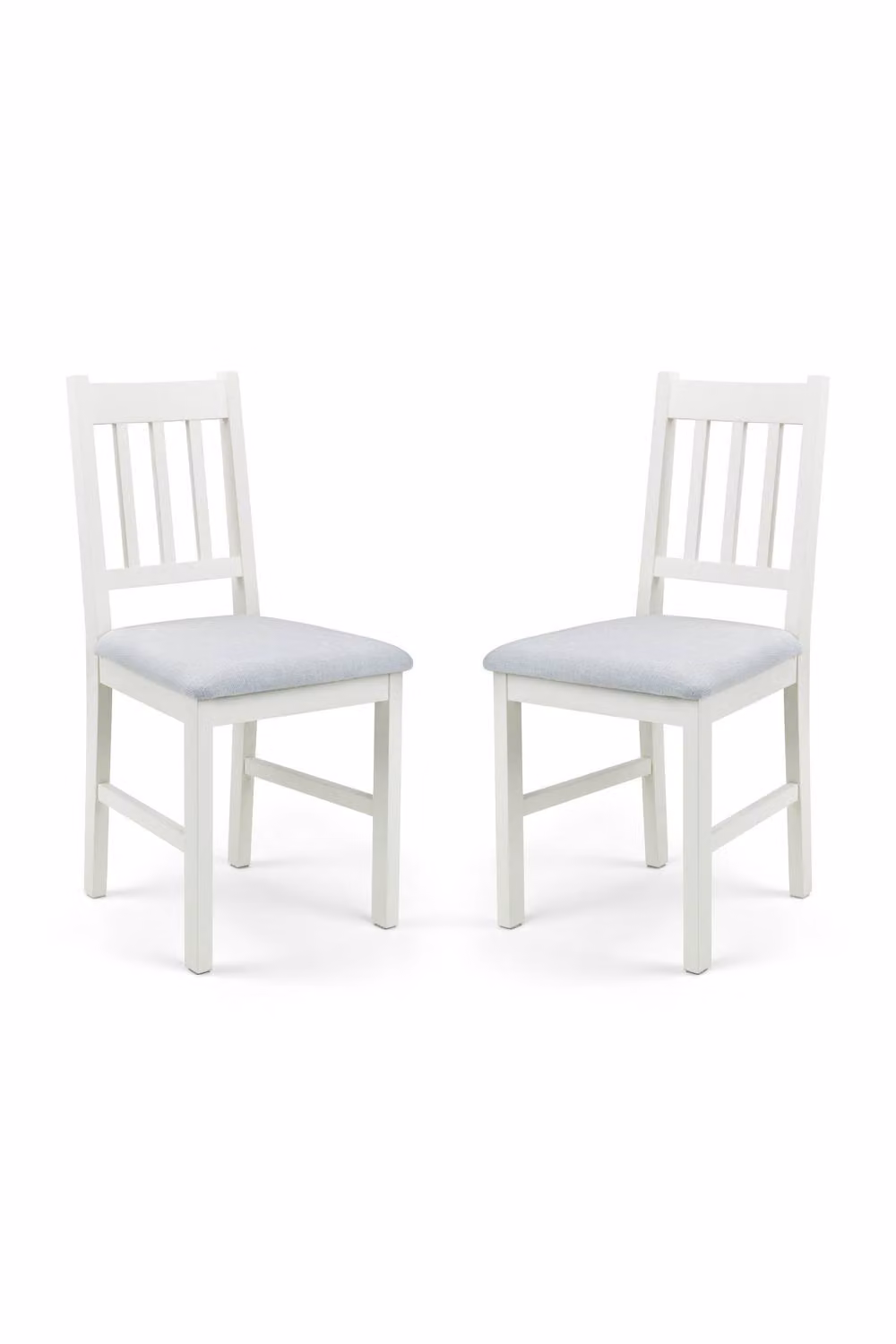 Julian Bowen Coxmoor Set of 2 Dining Chairs in Ivory Fabric and Synthetic Leather with Oak Wood Legs – 2