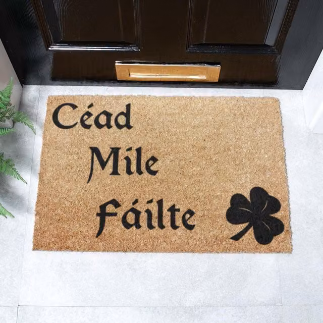 Artsy Mats Cead Mile Failte Doormat, Black and Brown, W/D/H: 60 x 40 cm – 1