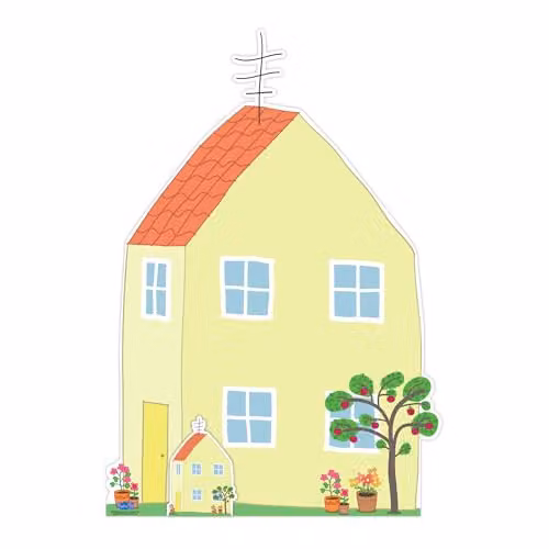 Star Cutouts Peppa Pig House with Apple Tree Cardboard Cutout, Multicolour, Height: 133 cm
