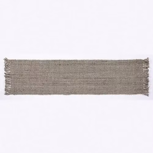 Naturelle Grey Braided Jute Rectangular Rug, W: 60 cm, L: 230 cm – 1