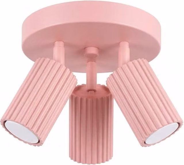 Sollux Lighting minimalist Pink metal Cylinder Ceiling Lamp, 3-Light, W/D/H: 18 x 19.5 x 19.5 cm – 1